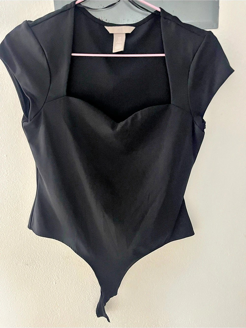 H&M Sweetheart-Neck Thong Body Black Bodysuit Size Medium